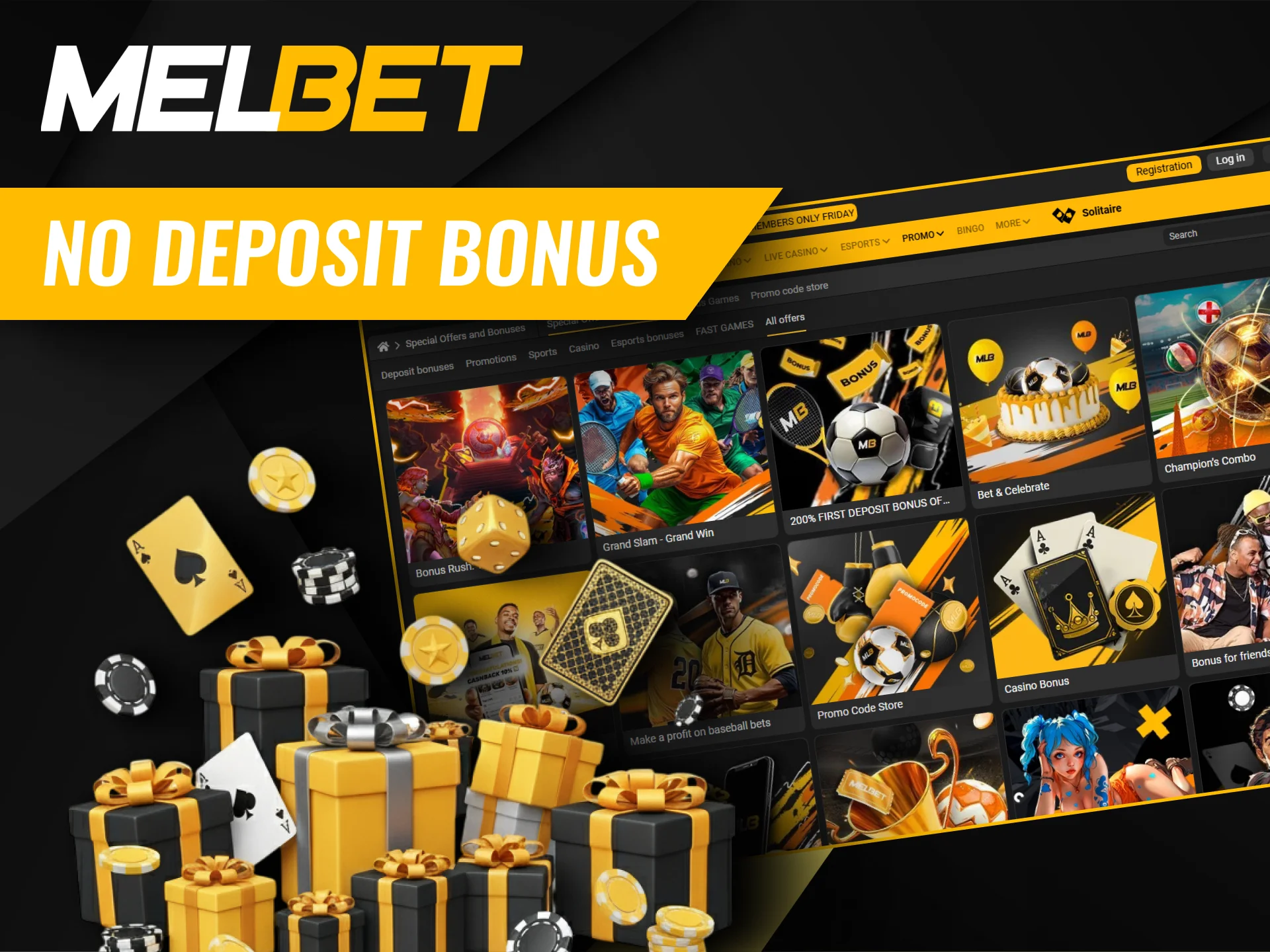 For registered users, Melbet Casino offers a no-deposit bonus.
