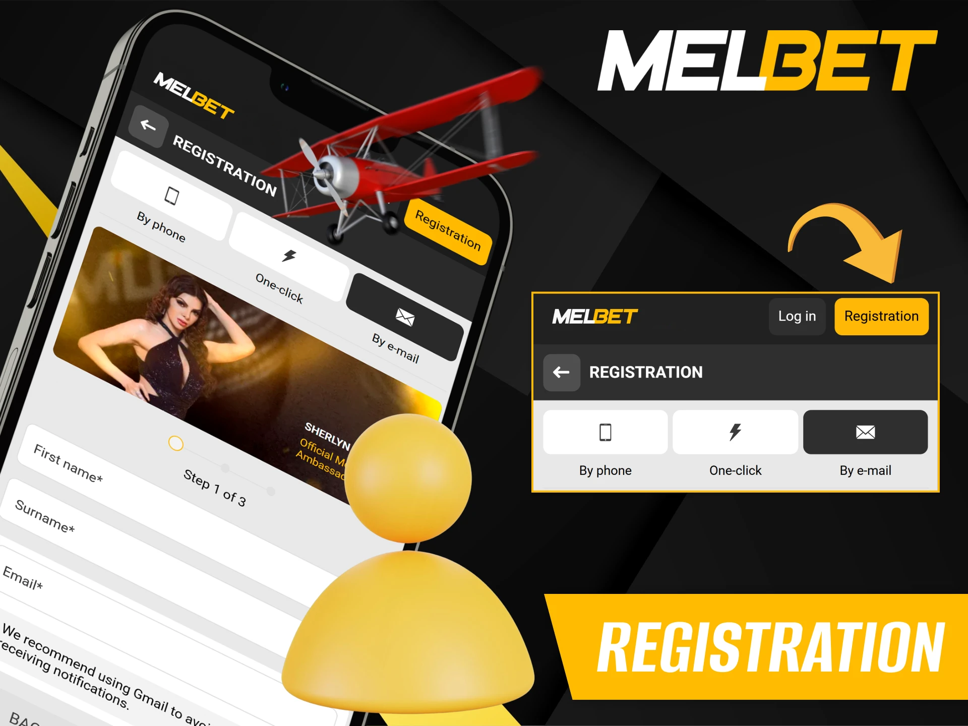 Instructions for registering an account on Melbet.