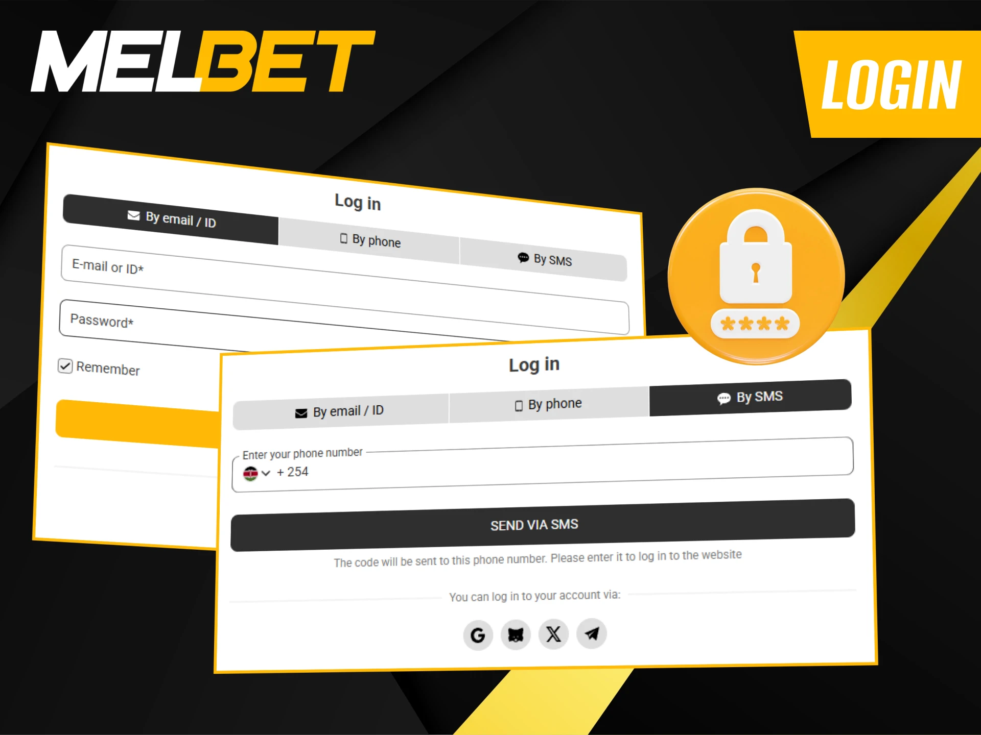 After registration, you can easily log in to Melbet Kenya.